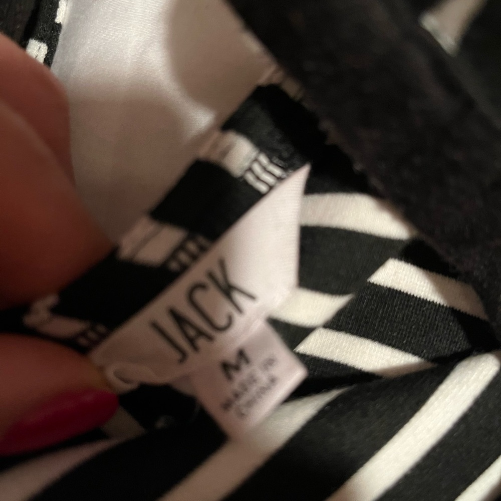 Black and white A-Line polyester dress